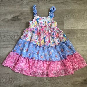 Jona Michelle pink and purple floral sleeveless 5T Dress